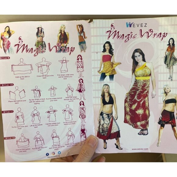 Wrap Sari Skirt Maxi Reversible Layers Silk Chiffon Satin Boho Gypsy Womens 1 Sz - Picture 10 of 10